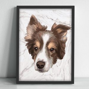 Custom Pet Portrait Oil Painting Canvas Personalized Framed Prints Wall Art For Living Room