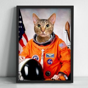 Custom Pet Portrait Canvas with Pet Photos Painting for Your Loved Dog - The Astronaut