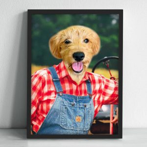 Farmer Personalized Pet Portraits Prints with Pictures of Your Pet on Canva