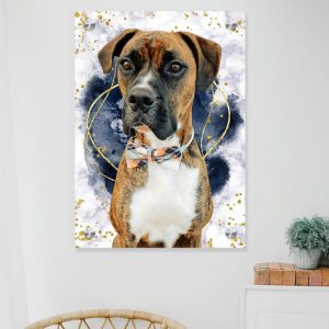 Personalized Pet Portrait Canvas with Name Customized Dog Photo Memorial Gift